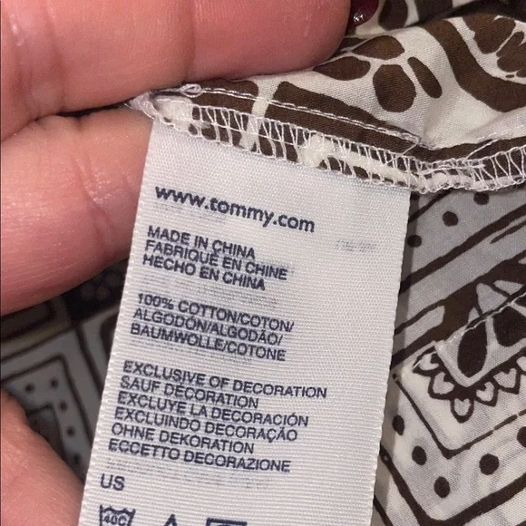 Tommy Hilfiger Brown Geometric Print Blouse - Picture 8 of 9